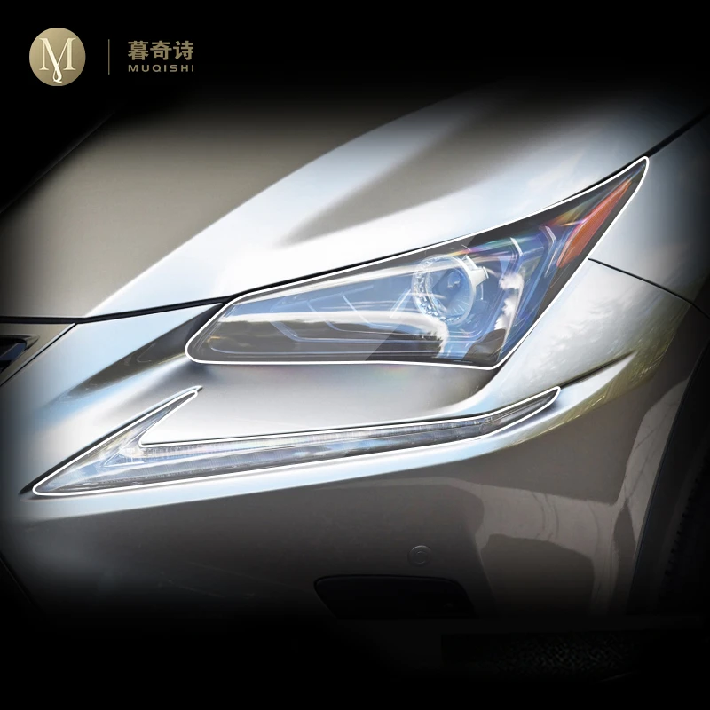 

For Lexus NX 200 300 2014-2021 Car Exterior PPF protective film Headlamp scratch protection TPU transparent film Smoked black