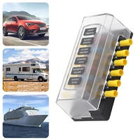 Mini Car Fuse Car Boat 6 Way Bracket Fuse 12v 24v Blade Modified Medium Fuse Box Terminal Block with LED Warning Light 1