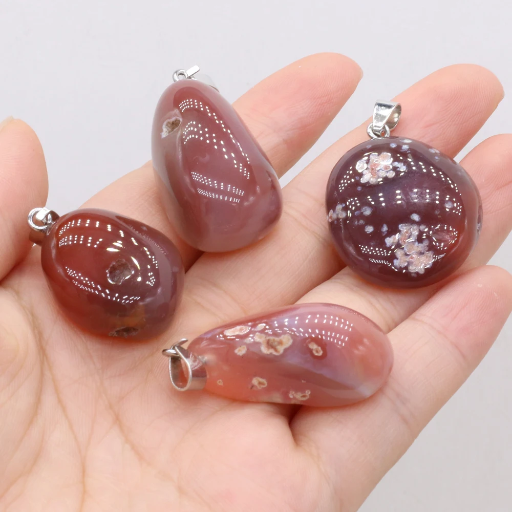 15PCS Wholesale Natural Stone Opal Unakite Agate Irregular Shape Pendant Necklace Earrings for Jewelry Making Accessories Gift