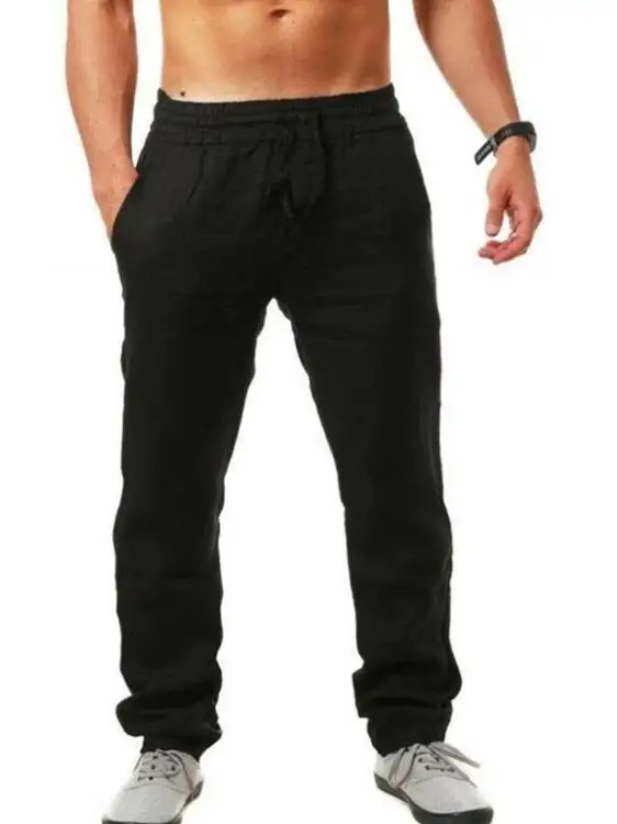 Men's Solid Color Casual SportS Pants With Drawstring