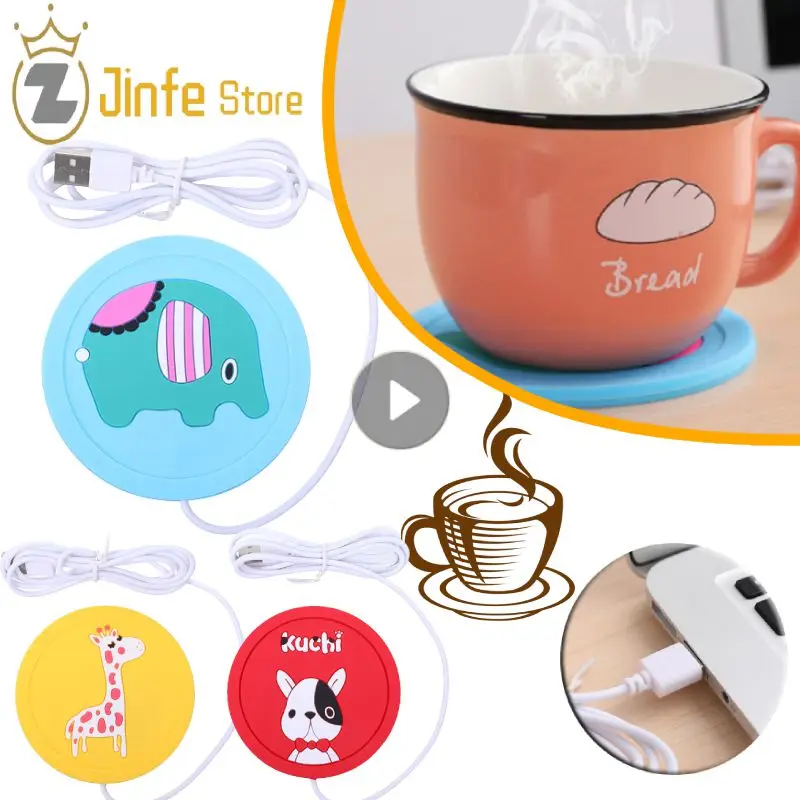 Usb Power Suply Tea Coffee Cup Mug Warmer Heating Cup Mat Pad Sottobicchieri Per Gadget Da Ufficio Cartoon Original Wood Grain Mug Pad