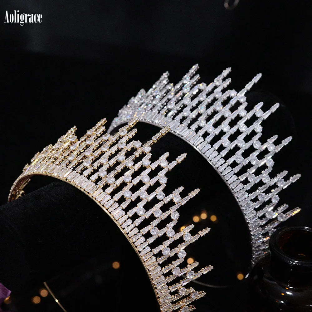 New AAA Cubic Zirconia Wedding Tiaras for Bride Royal CZ Crowns