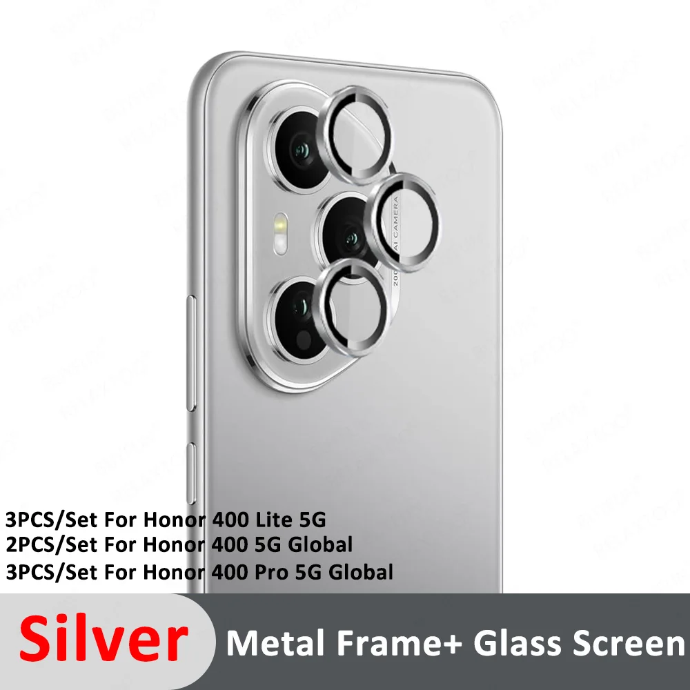 Premium 3D Metal Camera Lens Protector with Glass Finish