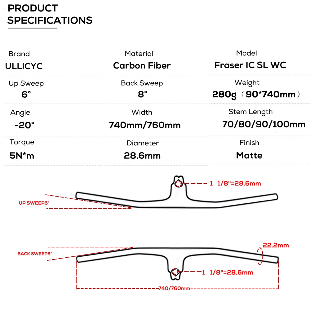 Ǯ ī IC SL WC 740MM-780MM MTB   ڵ,-20  BMX ̽ ũ ڵ, UD Ʈ ũ ڵ