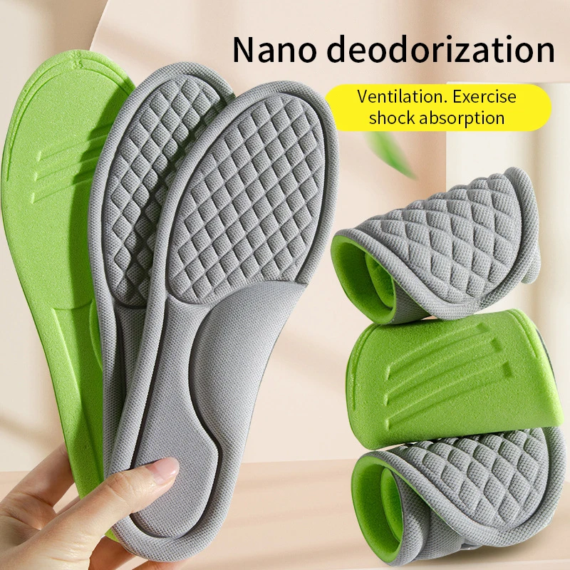 Sports Insoles for Shoes 5D Massage Soft Deodorant Breathable Shock Absorbant Cushion Running Insoles For Feet Men Women shoe insoles,orthopedic insoles,heated shoe insoles