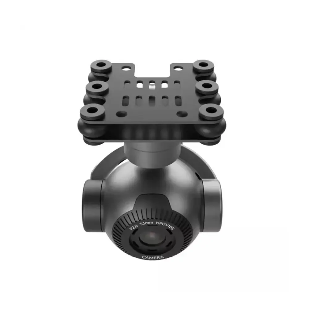 Gros plan sur le stabilisateur 3 axes Skydroid C11 avec objectif zoom 30x