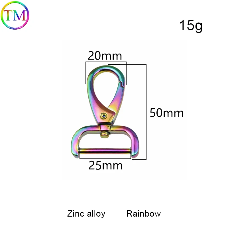 20-38mm Rainbow Triangle Connect Snap Hook Pin Buckles Adjuster Buckle Connectors For Handbag Backpack Bag Straps Accessories