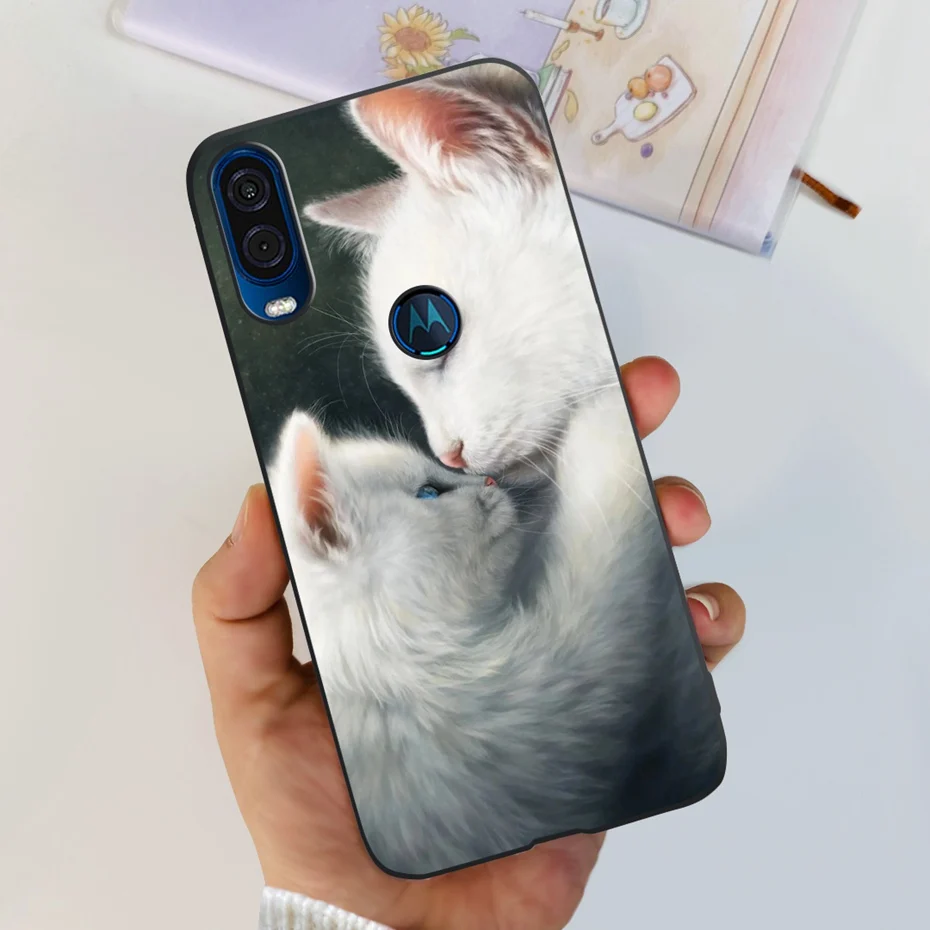 Cute Flower Cat Painted Soft Silicone Phone Case Cover