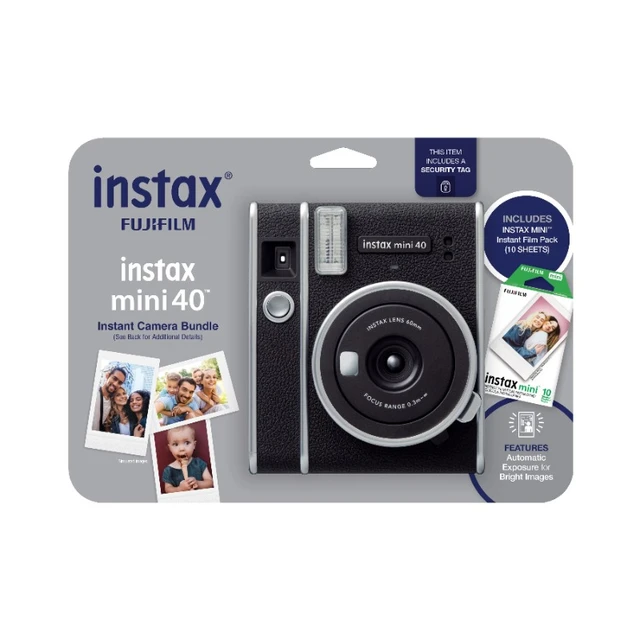 instax mini 40 instant film camera, easy use with automatic exposure, Black