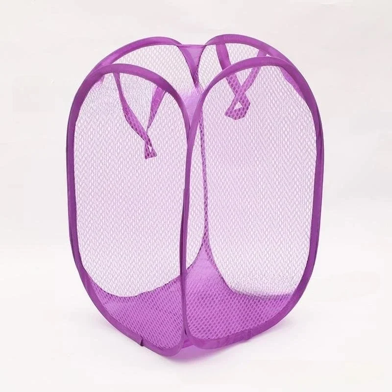 Description Picture 6 of itemFolding Household Laundry Storage Basket Mesh Dirty Clothes Storage BasketToy Storage Bag Household Storage Bucket