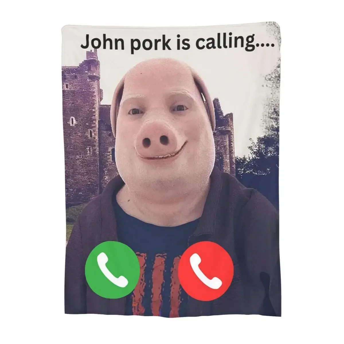 John Pork Is Calling Blankets Soft Warm Flannel Throw Blanket Cover for Bed Living room Picnic Travel Home Couch 2