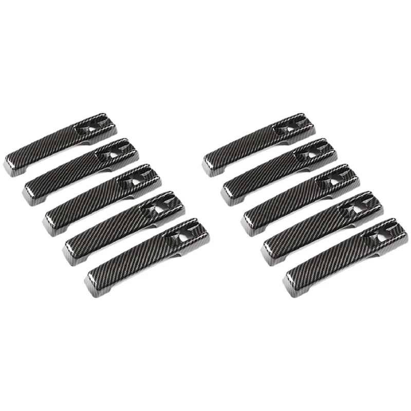 

10X Car Carbon Fiber Exterior Door Handle Trim Cover For Mercedes Benz G Class W463 W464 G65 G55 G63 G500 G550 2019-2020