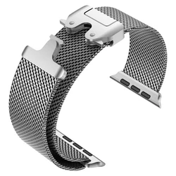 Milanese Loop Stainless Steel Watch Strap Bracelet for 44 45 46 49 mm (Silver)