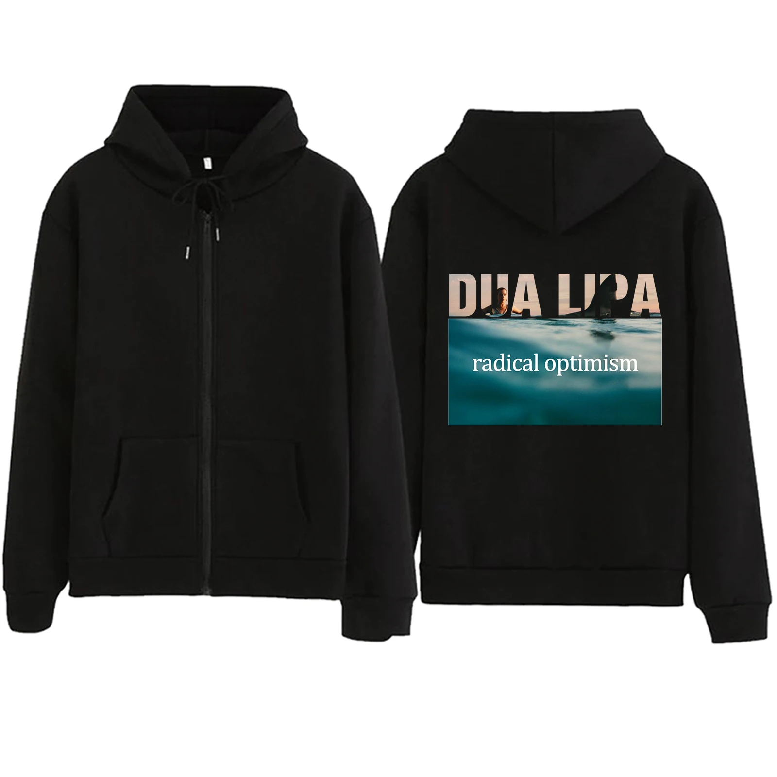 

DUA Radical Optimism LIPA 2024 Zipper Hoodie Harajuku Pullover Tops Sweatshirt Streetwear Fans Gift