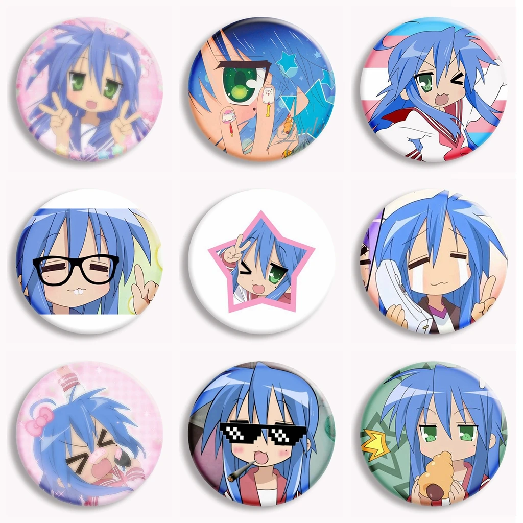 Anime Lucky Star Konata Cartoon Button Pin Cute Konata Funny