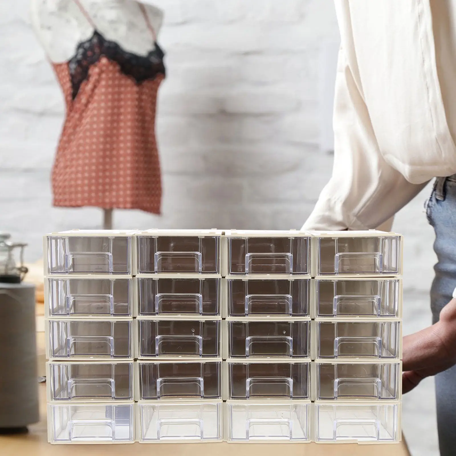 20세트 DIY 디바이더 박스 프리미엄 플라스틱 서랍형 수납함, 소형 부품 정리, 수리 도구, 가젯 분류용