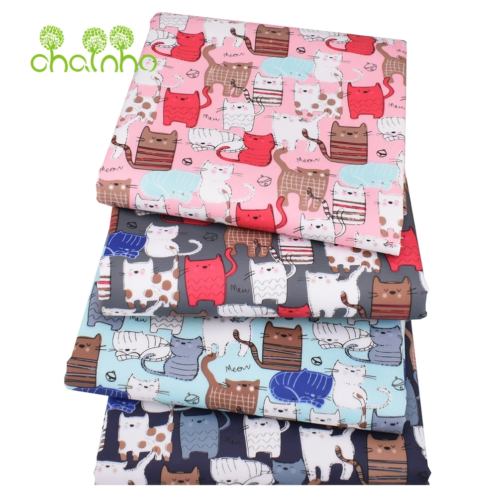 Chainho,Digital Printing Coated Waterproof Fabric,For DIY Quilting & Sewing Suitcases,Handbags,Tablecloth Material,Cats Series
