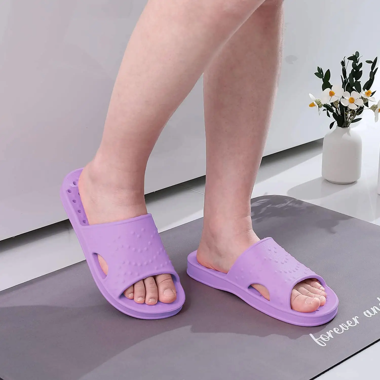 Comwarm Shower Slides For Women Men Soft Bathroom Flats Shoes Couple House Non-Slip Slippers Light Quick Drying Pool Beach Slide 6