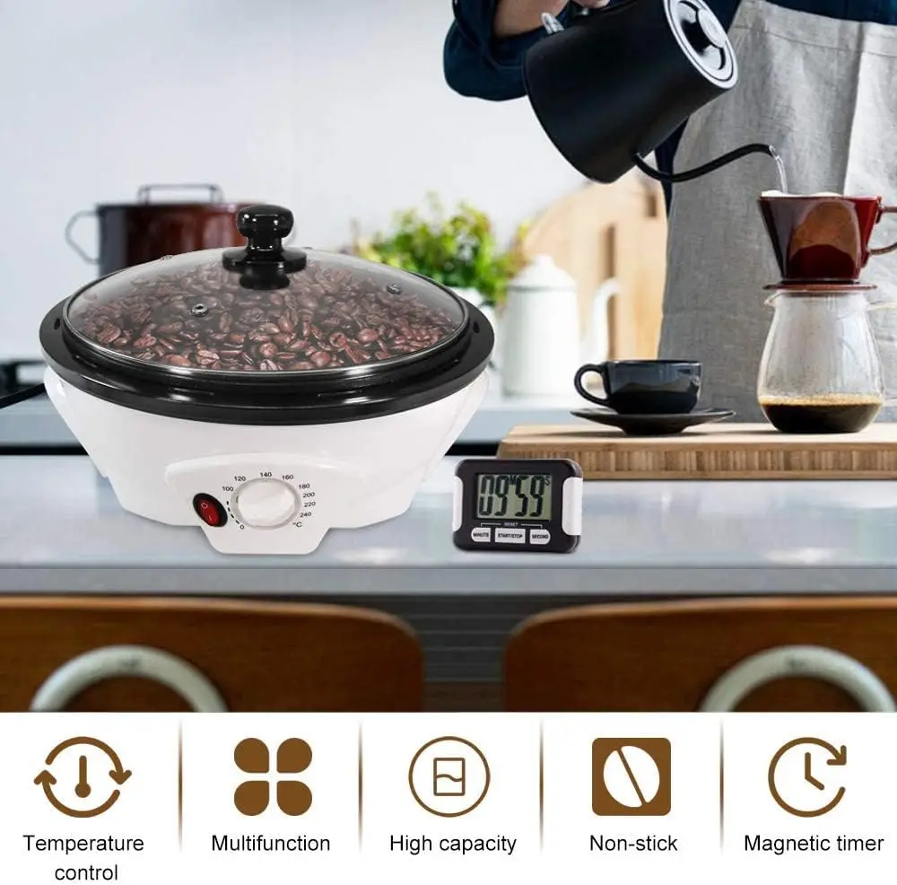 Household Coffee Roasters Machine Electric Coffee Beans Roaster for Cafe Shop Home Use 500g/1.1lb (Upgrade 110V-120V)