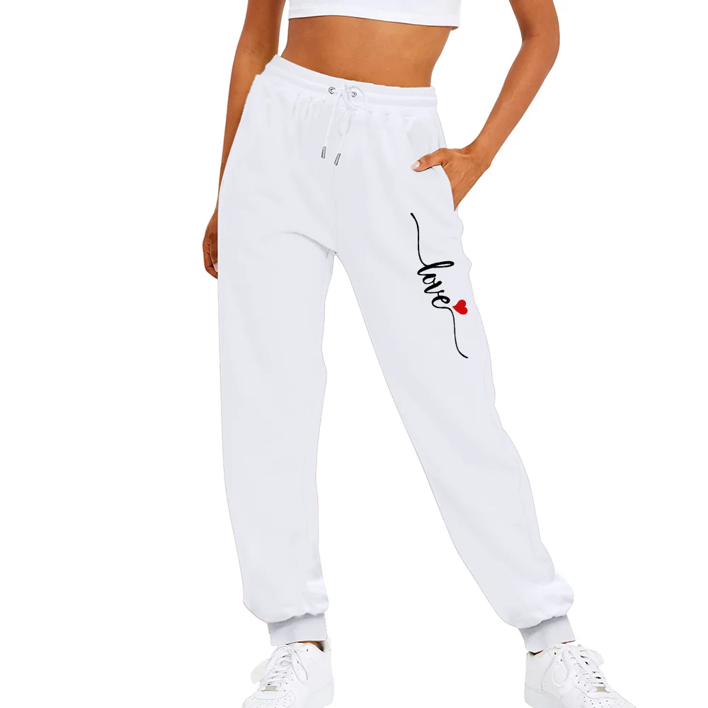 Women Long Pants Drawstring Butterfly Print Sportwear Dance Hip Hop Trousers Bottoms Streetwear Y2K Clothes
