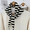 2024 Colorful Stripes with Wool Triangular Binder Decorative Knitted Small Scarf Soft Multi-Functional Small Scarf Collar 3