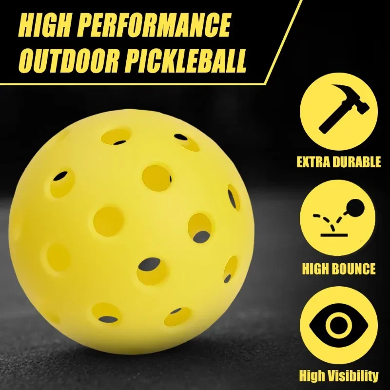 Pickleball Balls 74MM Durable 40 Holes Indoor/Outdoor 4/2/1Pcs 26g for Competition