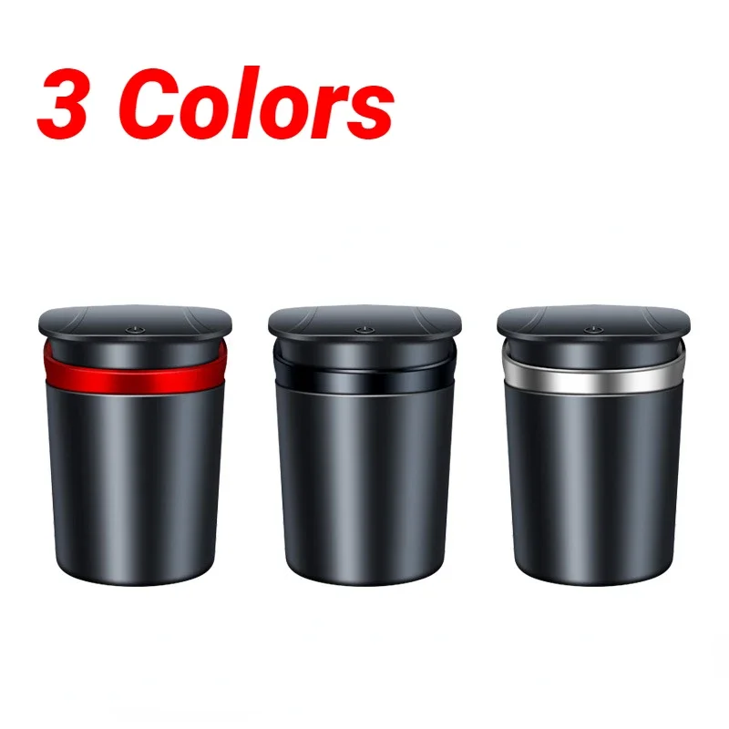 Universal Car Ashtray Portable Automatic Multi-function One-button Open Lid Ashtray LED Light Metal Liner car ashtray,portable ashtray