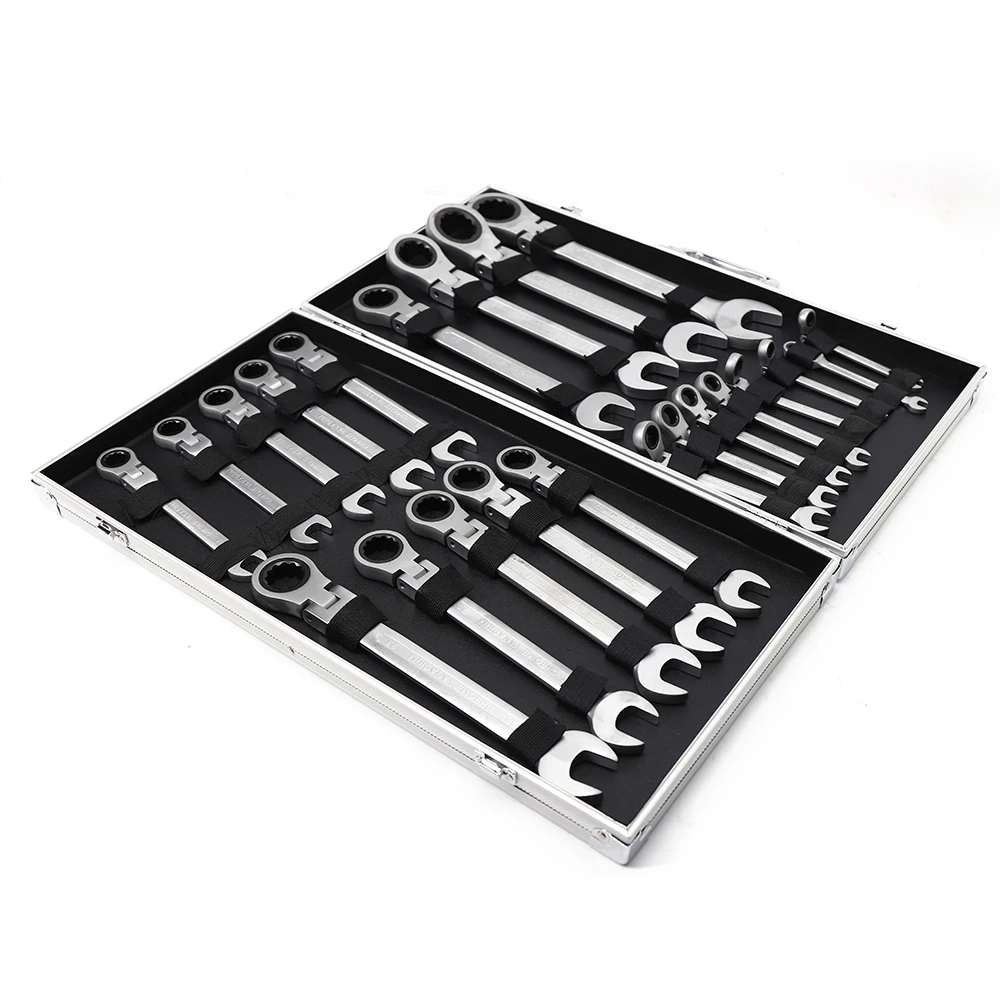 6-32mm Joint Ratchet Wrench Set Combination Ended Spanner Kits Vanadium Steel Hand Tools Socket 22 Tlg
