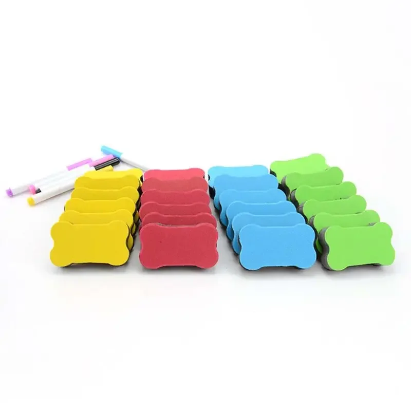 24 Pack Bone Whiteboard Dry Erasers Marker Cleaner Wipe for Home Classroom Office School Supplies Stationery B85B
