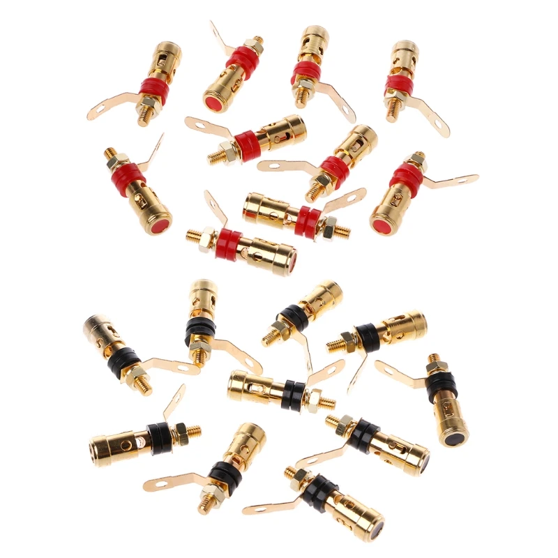 

10PCS Brass Speaker Binding Post Spring Loaded Press Subwoofer Basket Terminal Dropship