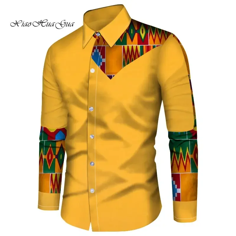 Abbigliamento con stampa africana personalizzata Camicia patchwork