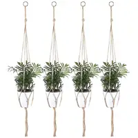 1pcs Braided Rope Hanging Basket  Flower Pot Straw Macrame Net Hanger Garden Holder Craft Plant Balcony Decor Accessories 2