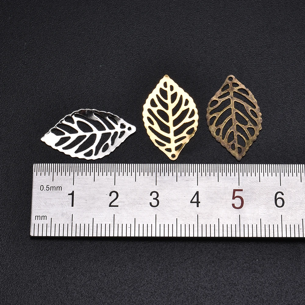 Jewelry Accessories 50Pcs Leaves Filigree Metal Crafts Jewelry DIY Wedding Accessories Pendant Chinese Costume Bride Coronet Metal Leaves