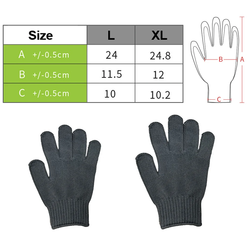 1Pc Stainless Steel Wire Cut Resistant Anti-Cutting Safety Protective Gloves Grade 5 Steel Wire Industrial Grade Gloves