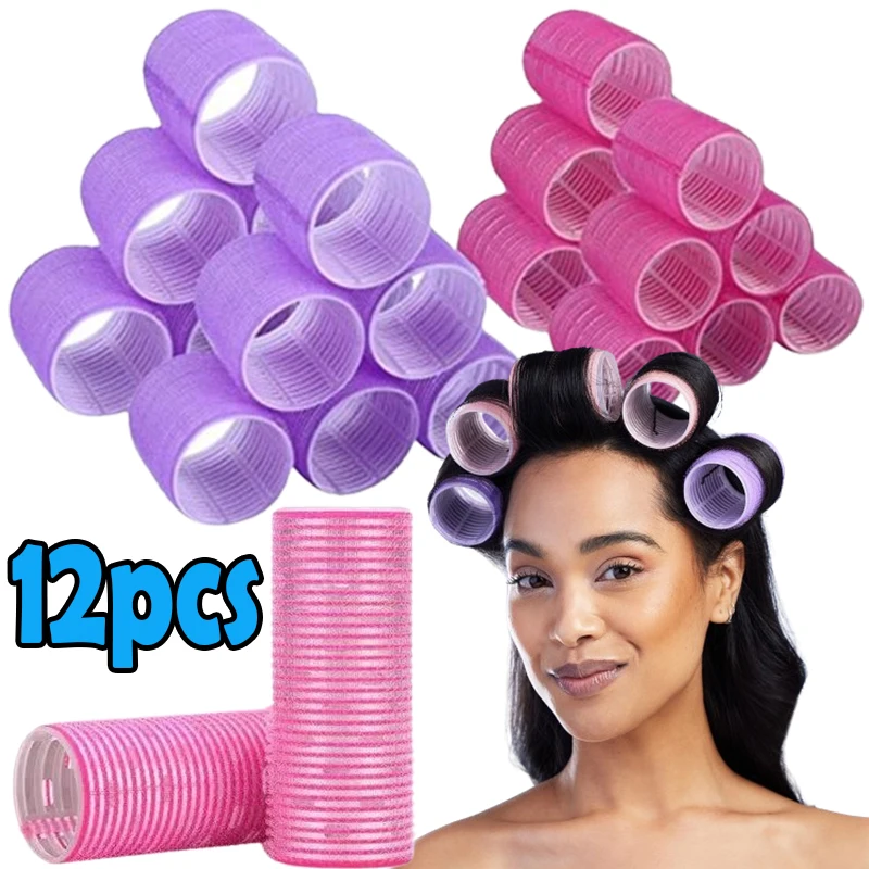 Nylon Sticky Lockenwickler Set – 12 Stück, 27 Mm – Für Lockige Haare Ohne Hitze