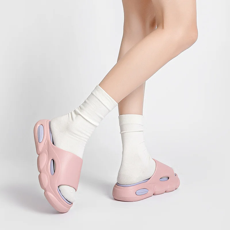 Kvinnors tjocka kuddar Sliders med mjukt skum Supermjuka halkfria tofflor för inomhus utomhus_voghion.com
