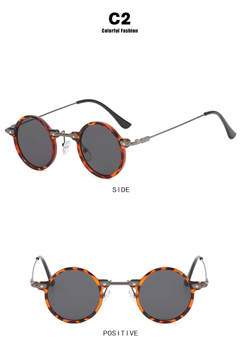 Vintage Kleine Runde Sonnenbrille für Damen Markendesigner Retro Mode Reise Fahrbrille Anglerbrille Sonnenbrille für Frauen und Männer – Detail 9