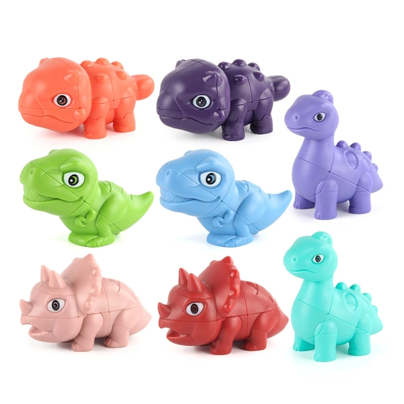 

HUYU Cartoon Simulation Dinosaur Magic Cube Puzzles Brain Teaser Toys Stress Relieving Kids Birthday Gifts Educational Toys