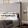 Lift Up Storage Bed Queen Size Linen Upholstered Platform Bed Frame, No Box Spring Needed, Mattresses 4