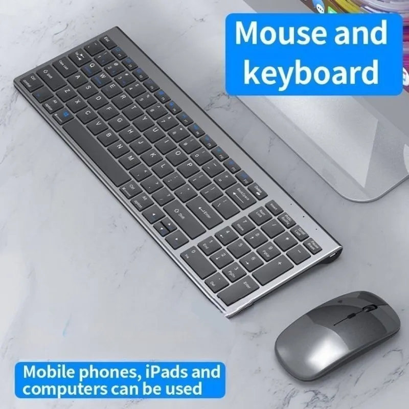 2.4G Bluetooth 5.0 Wireless Keyboard Mouse Combo Ricaricabile Riduzione Del Rumore Silm Tastiera Wireless Per Windows Ios Android