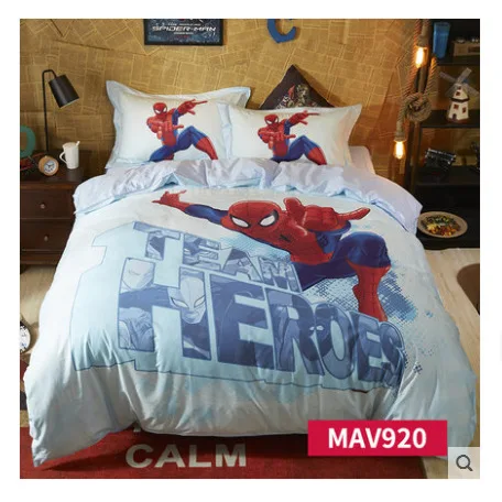 3PC-SET New Cartoon Animation Children's Bedding Spider-Man Student Dormitory Pillowcases Quilt Cover Children's Best Gift