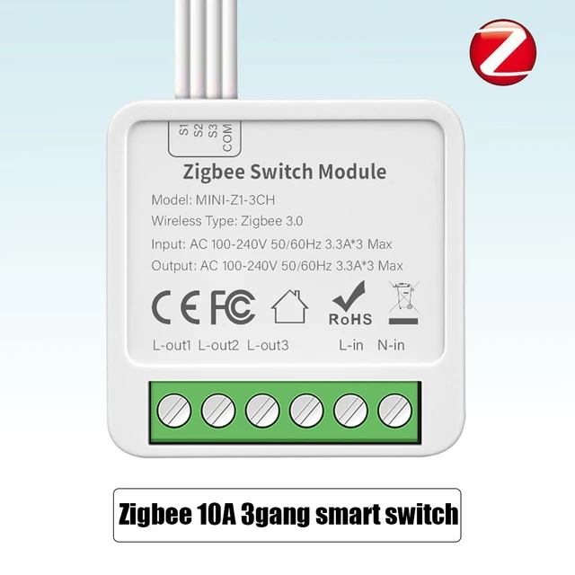Zigbee 10A 3gang