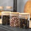 12pcs/set Airtight Glass Storage Jar with Bamboo Lid for Tea,Coffee,Sugar Portable and Transparent Container for Home Kitchen 6