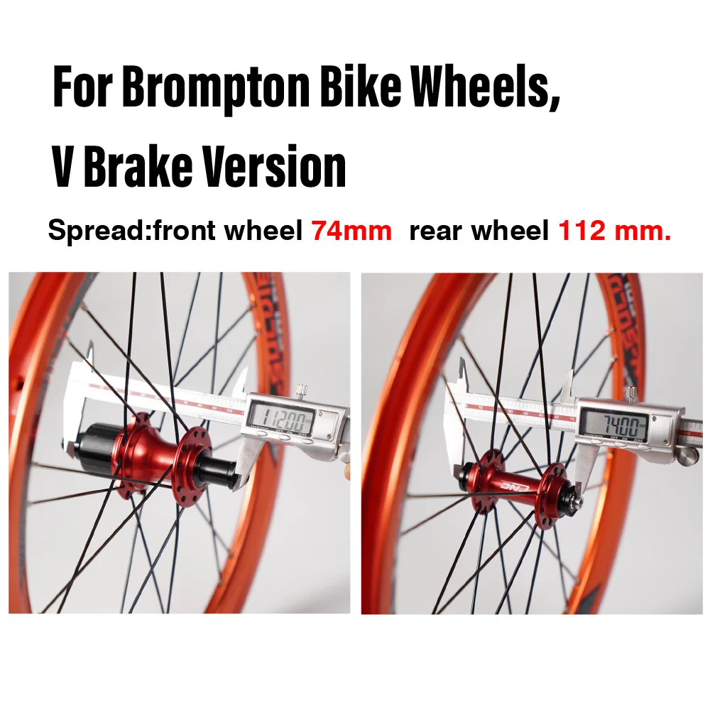 ブロンプトン折りたたみ自転車用CNC自転車ホイールセット - フロント