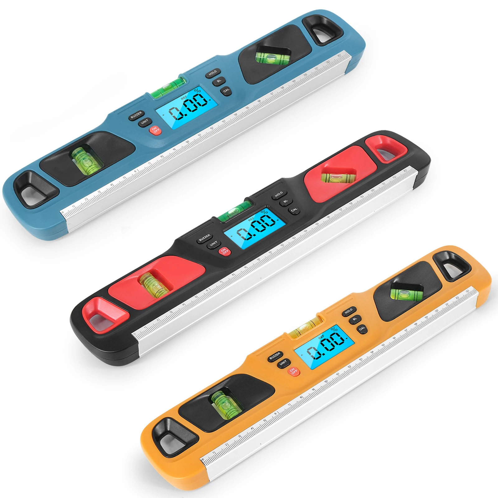 Digital Angle Gauge Multifunctional Angle Gauge Digital Protractor LCD Display Stainless Steel Magnetic Level Absolute Relative Angle Measurement