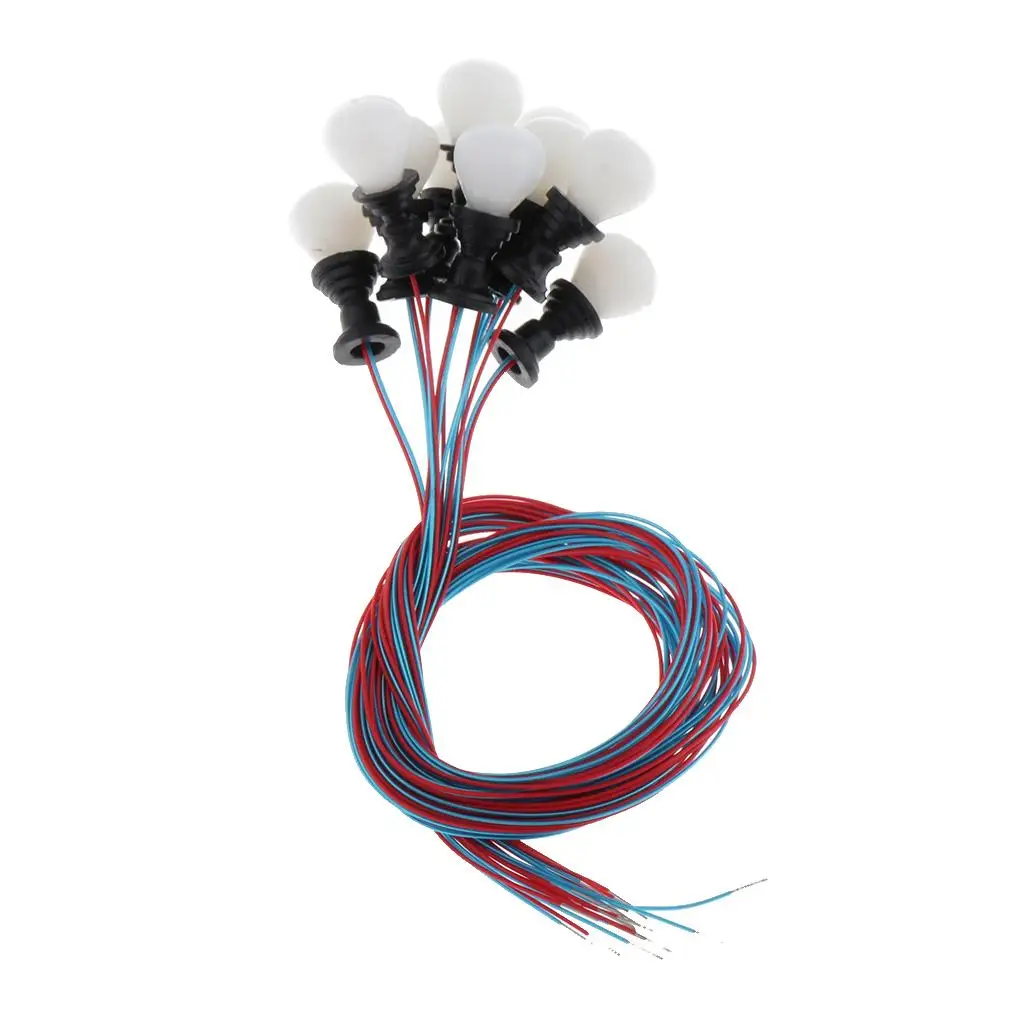 모델 철도 기차 램프, 정원 가로등, HO 체중계 LED, 1.3cm, 10 개