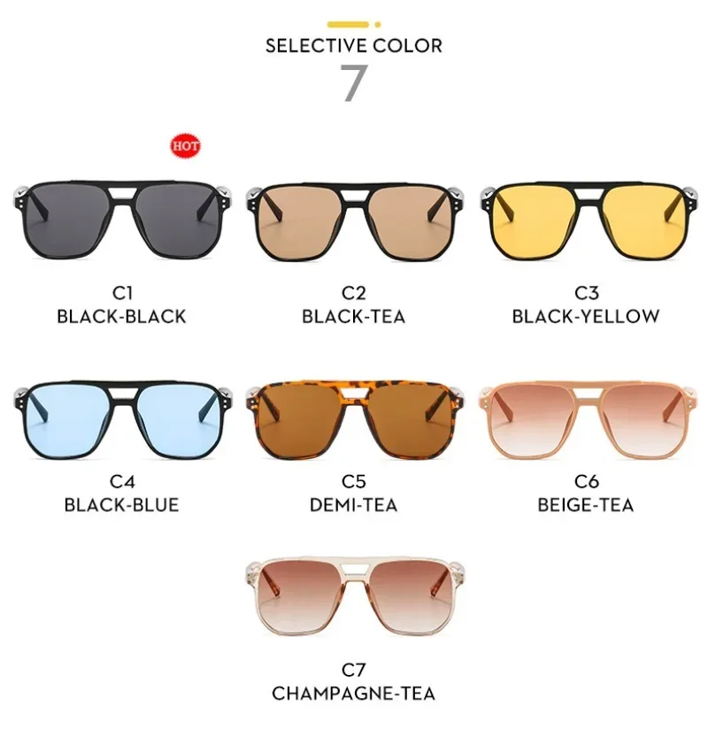 Vintage Square Sunglasses for Women Men Thick Frame Double Bridges Eyewear Female Chic Polygon Sun Glasses UV400 Shades Best Sellers In Accessories Vintage Square Sunglasses for Women Men Thick Frame Double Bridges Eyewear Female Chic Polygon Sun Glasses UV400 Shades Best Sellers In Accessories