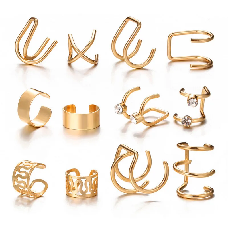 Leaves Ear Cuff Non-Piercing Fake Cartilage Clip Earrings for Men and Women Jewelry