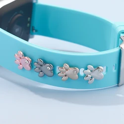 Cat Dog Paw Watchband Charms for Iwatch Silicone Smart Band Charm Metal Nails Decorative Jewelry Cartoon Footprint Strap Charms