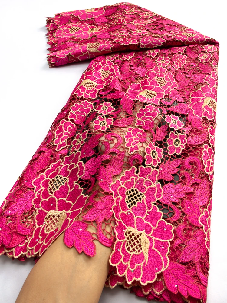 Vibrant Multi-Tone & Holographic Circular Sequins Print Guipure Cord Lace Fabric for Bridal & Couture Gowns main image 0